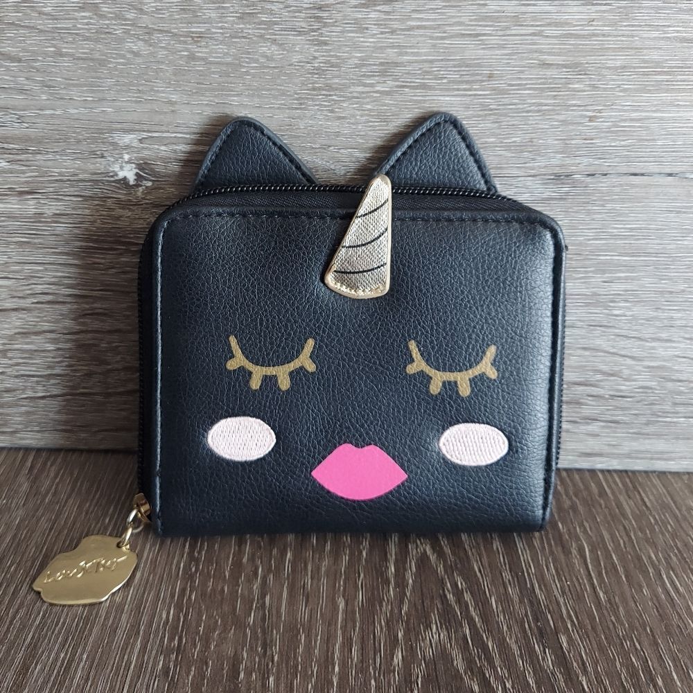 Luv Betsey Betsey Johnson Black Unicorn Wallet
